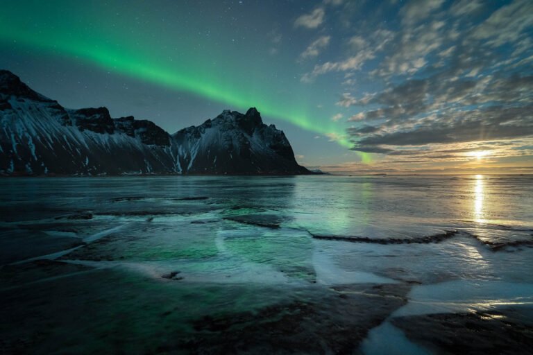 Vestrahorn Northern Lights, Iceland.