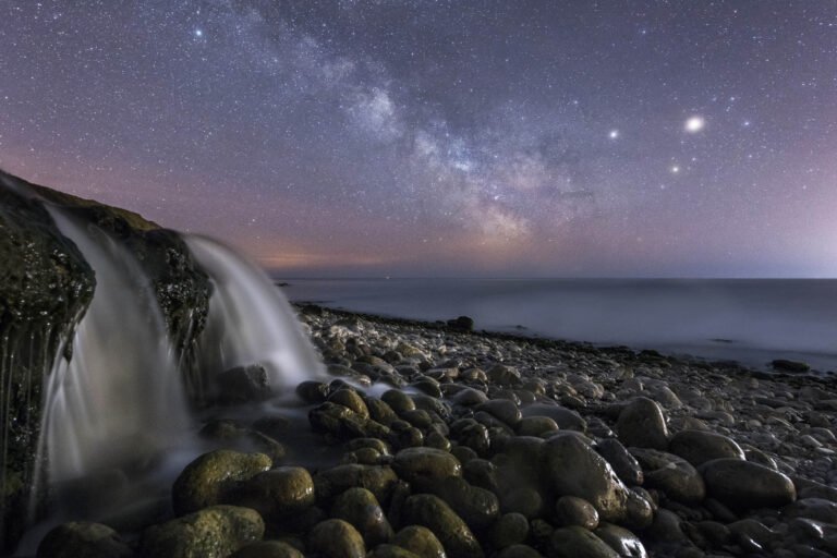 Dorset coast at night