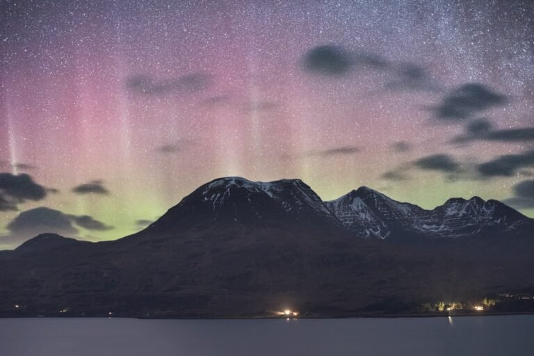 Aurora Borealis (Northern Lights) over the Scottish Highlands