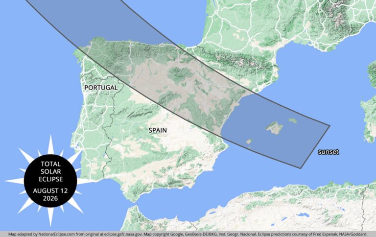 Solar Eclipse map of Spain